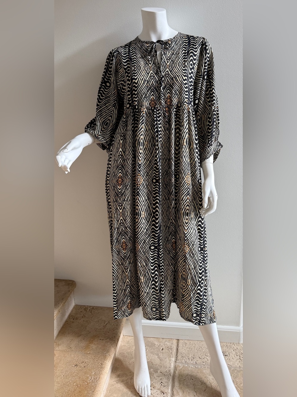 StylePark1 3/4 Sleeve Maxi Dress Rayon One Size